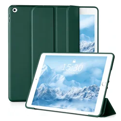 Premium PU Leather Flip Smart Cover with Magnetic Stand and Auto Wake/Sleep - iPad 7th 8th 9th10.2 (Deep Green)