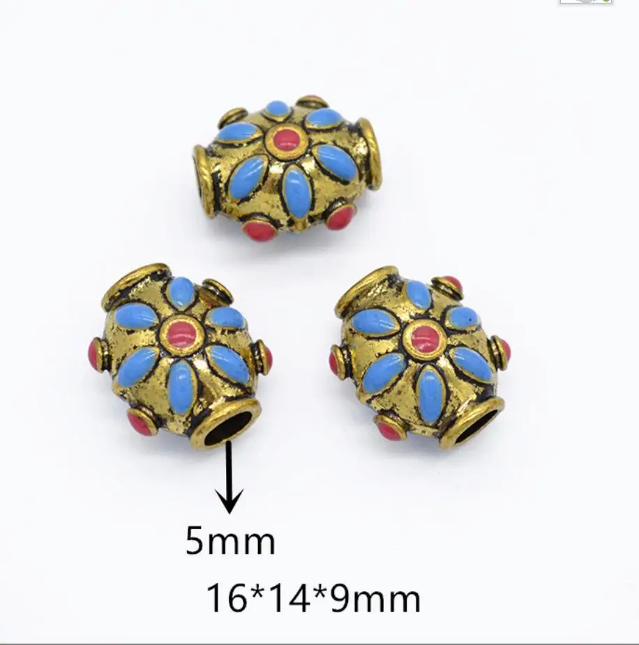 10Pcs Alloy Drop Oil Double Sided Loose Beads Spacer Beads 12mm Fashion Bracelet Necklace Earrings DIY Jewelry 16*14*9mm F0712