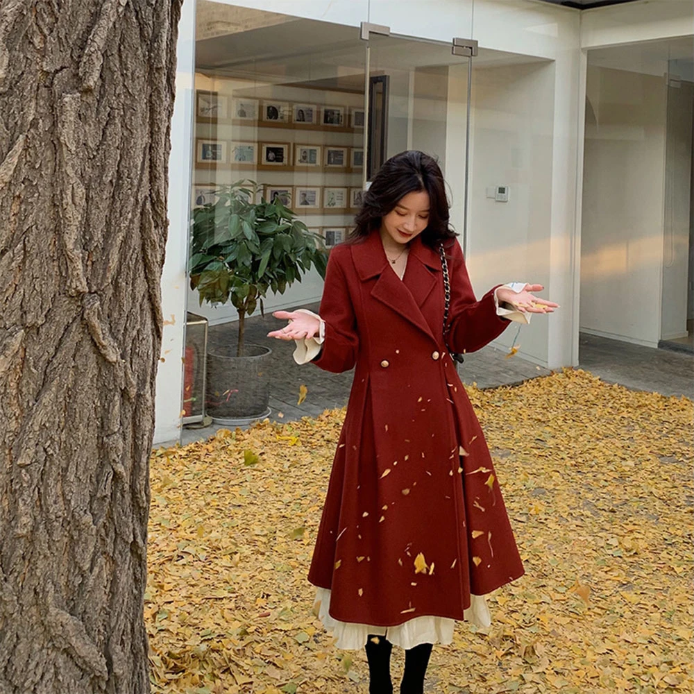 manteau automne rouge