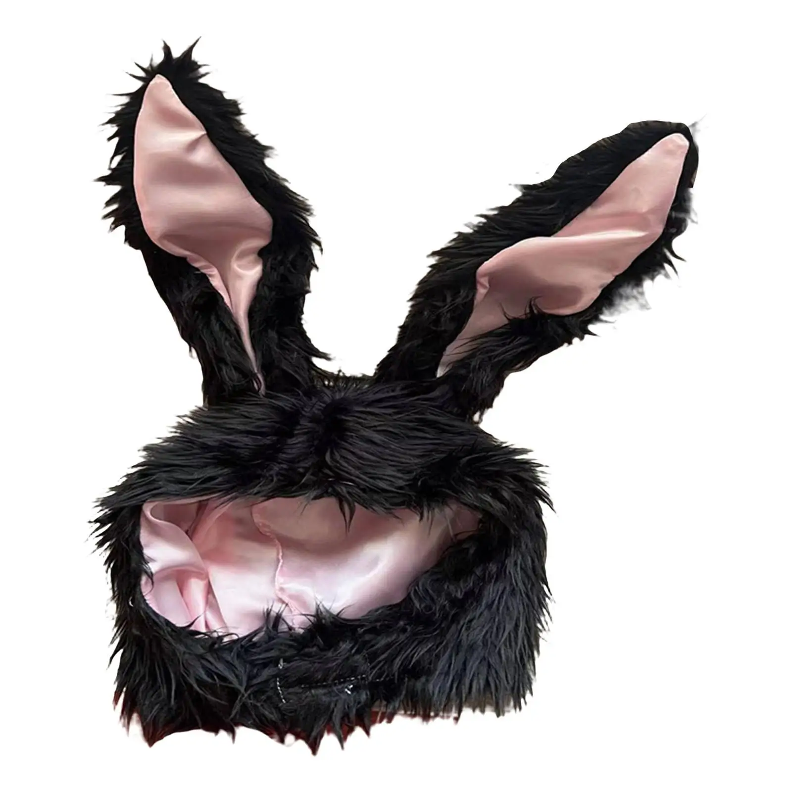 Plush Rabbit Ears Hat Headwear Headdress Bunny Ears Hood Party Favor for Easter Halloween Christmas Party Cosplay Photo Props