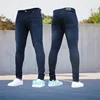 Mens Pants Pure Color Stretch Jeans Casual Slim Fit Work Trousers Male Vintage Wash Plus Size Pencil Pants Skinny Jeans for Men