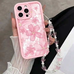 Blossom Bliss Silicone Phone Case with Butterfly Charm - iPhone 12 (1)