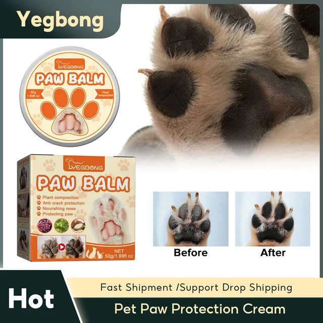 Yegbong Pet Paw Protection Cream Puppy Kitten Foot Moisturizer Household Pet Paw Balm Natural Cat Paw Care Wax Dog Cat Grooming Supplies