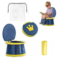 New 2-in-1 Portable Fold Potty Seat With Storage Bag For Kids Travel Folding Training Toilet Chair For Toddler Girls & Boys 1