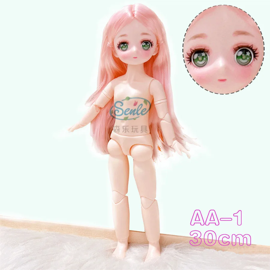 Anime 3D Augen Bjd Puppenkörper 1/6 Manga Gesicht Kugelgelenk Nude Haploid ​ Puppe mit abwechslungsreichen Haaren, Zubehör für Mädchenspielzeug – Detail 2