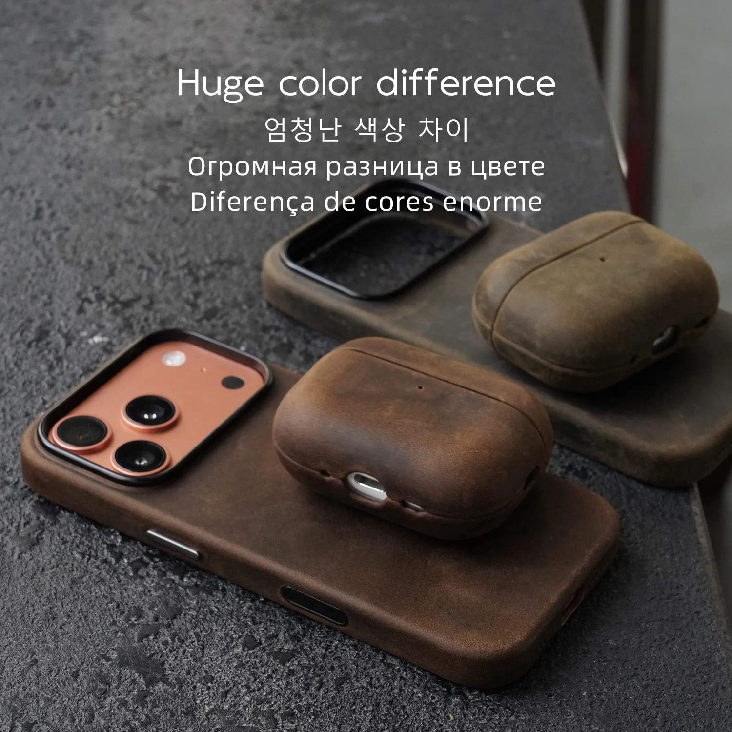 YMW Scratch Resistant Crazy Horse Leather Magnetic PULL-UP Cowhide Phone Case
