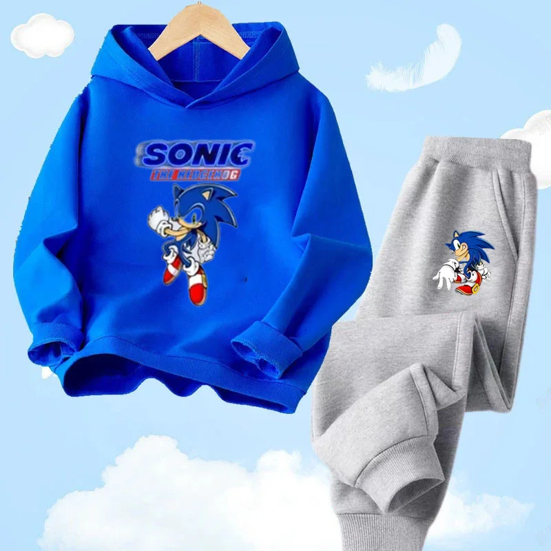 thumbnail image 1 of Conjunto de sudadera con capucha Sonic 2024, ropa de bebé para primavera, prendas de vestir exteriores, tops, sudadera para niño, ropa para niña, ropa para madre e hijo, 1 of 5