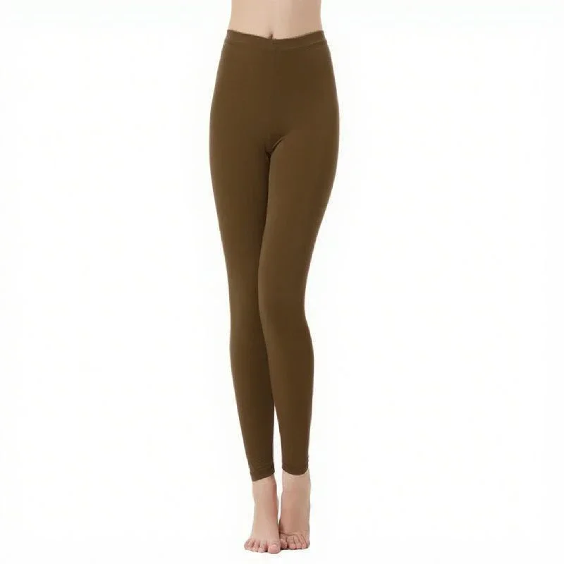 Women Solid Underwear Thermal Leggings Female Comfortable High Waist Home Trousers Lady Classic Daily Slim Fit Pants