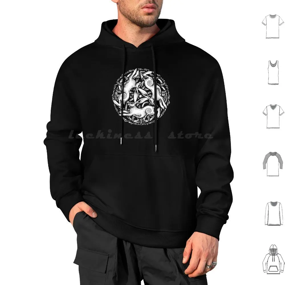 

Spring Equinox Hoodies Long Sleeve Springequinox Equinox Threehares Hare Triskele