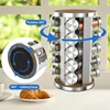 New Style Rotating Tray Spice Rack with Round Bottle 430 Stainless Steel Kitchen Organizer Pantry Cabinet For Seasoning Storage 3