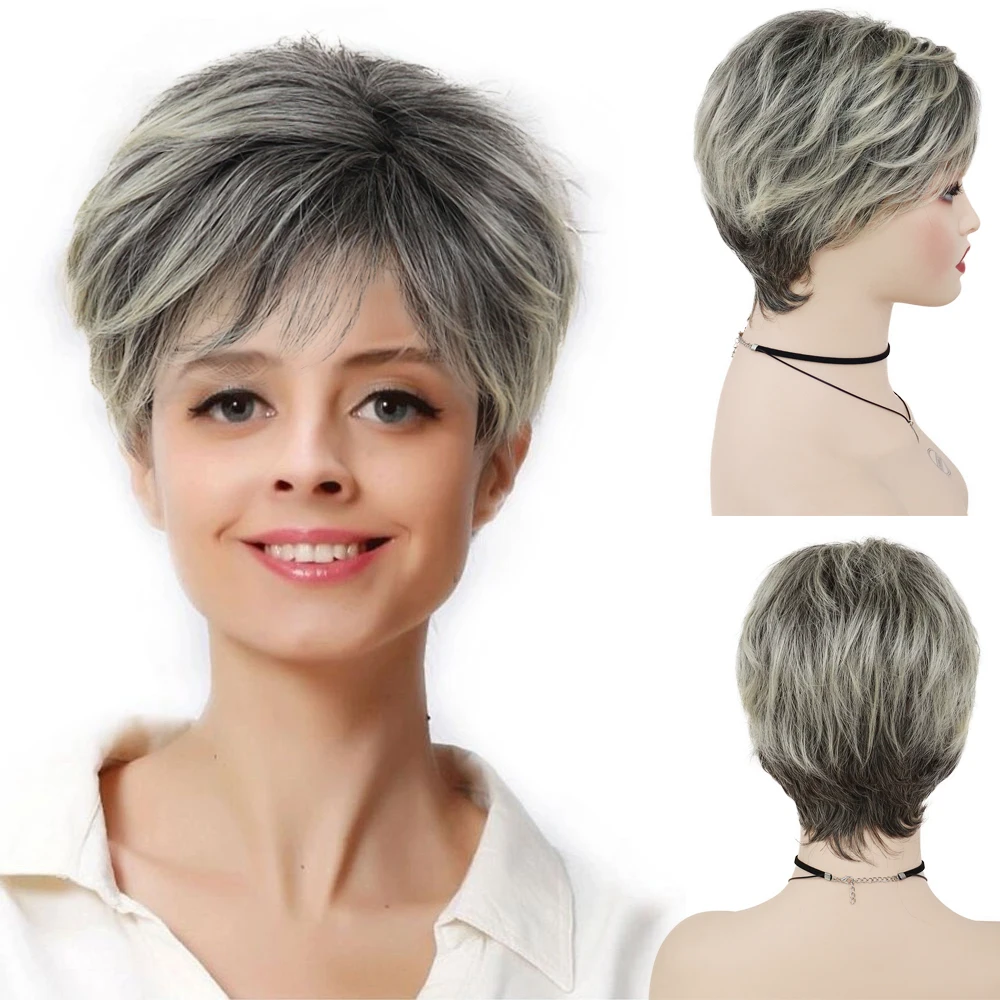 Natural Short Wigs Women Short Hair Wig Women Blonde Short Wig Short Cut Wig Synthetic