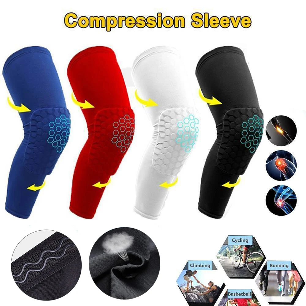 Knee Pads for Kids Youth Adult, Basketball Baseball Knee Brace Knee  Support, Collision Avoidance Kneepad Compression Knee Sleeve for Volleyball  Football Cycling Running-1Pair (White, M) 