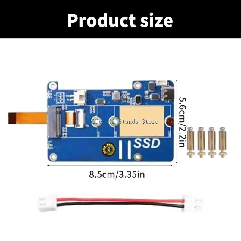 RPi 5 확장 보드용 Y4UE MPS2280P PCIe-M.2 NVME SSD 어댑터 보드