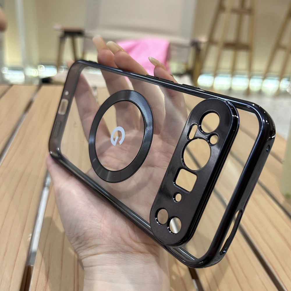 Transparent Electroplating Magnetic Wireless Charging Protective Case