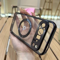 For Google Pixel 7A 8 8Pro 8A Case Transparent Electroplating Magnetic Wireless Charging For Magsafe Back Protect Cover 2