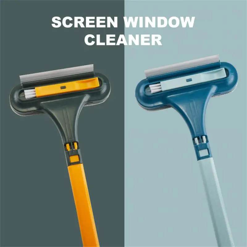 Window Mesh Screen Cleaning Brush 2 In 1Curtain Net Wipe Cleaner Carpet Brush Dust Removal Home Long Handle Cleaning Tools screen cleaning set