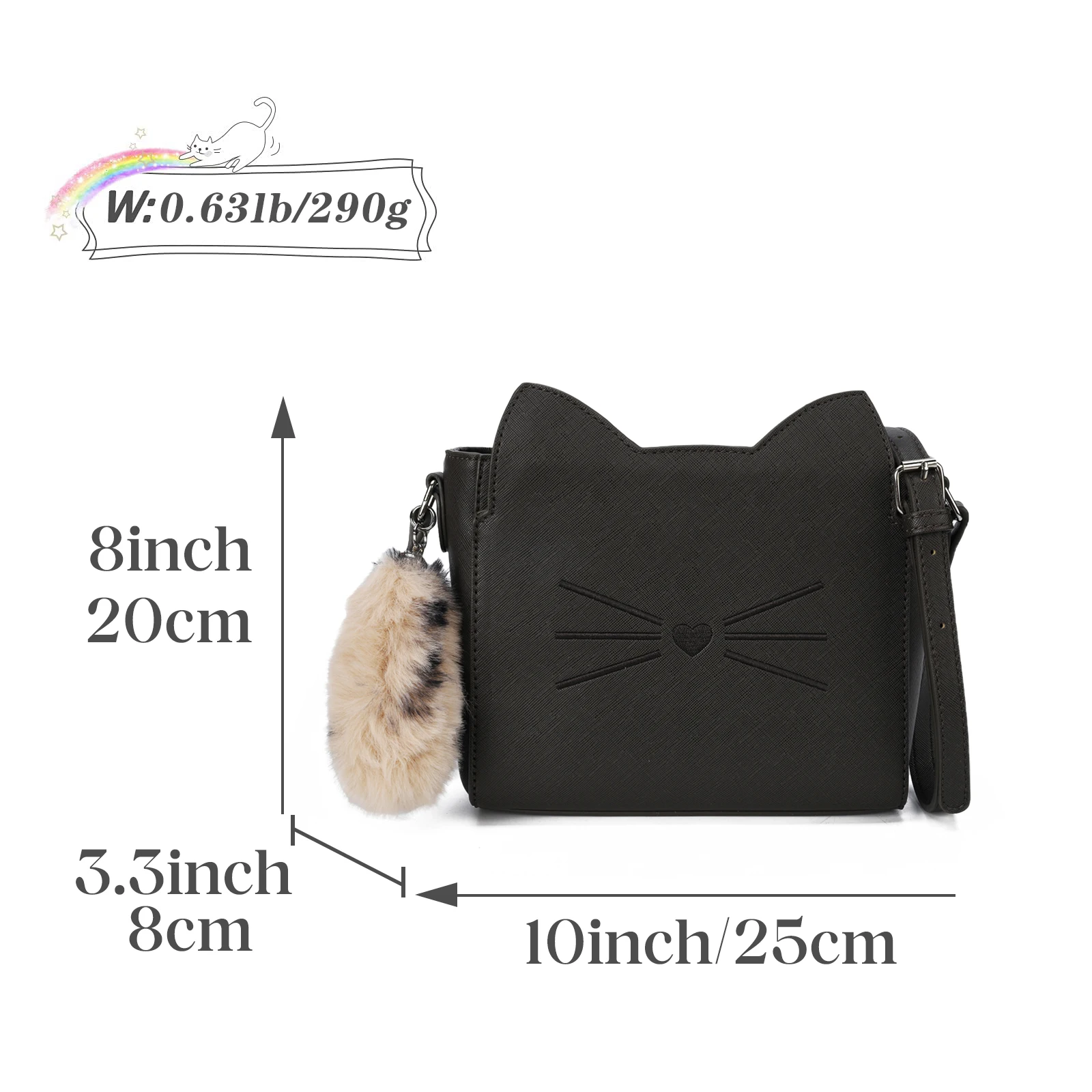 New Shoulder Bag Female Package CAT Pattern Female Package Handbag Messenger Bag Cat Wings