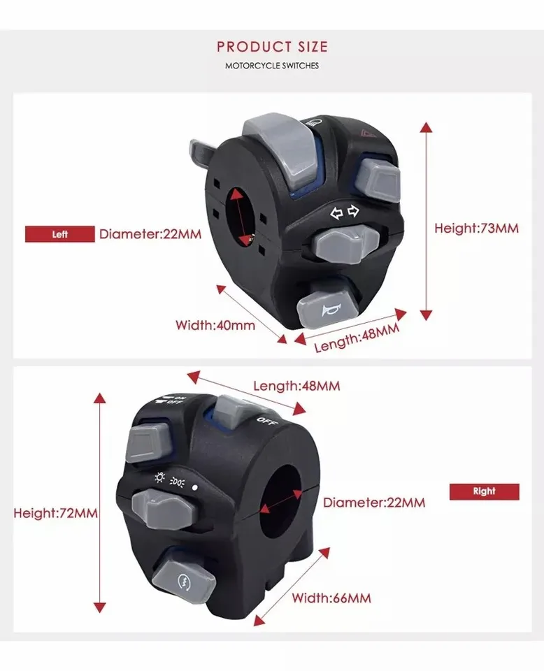 7/8" Motorcycle Handlebar Fog Headlight Start Kill Switch ON - TikTok