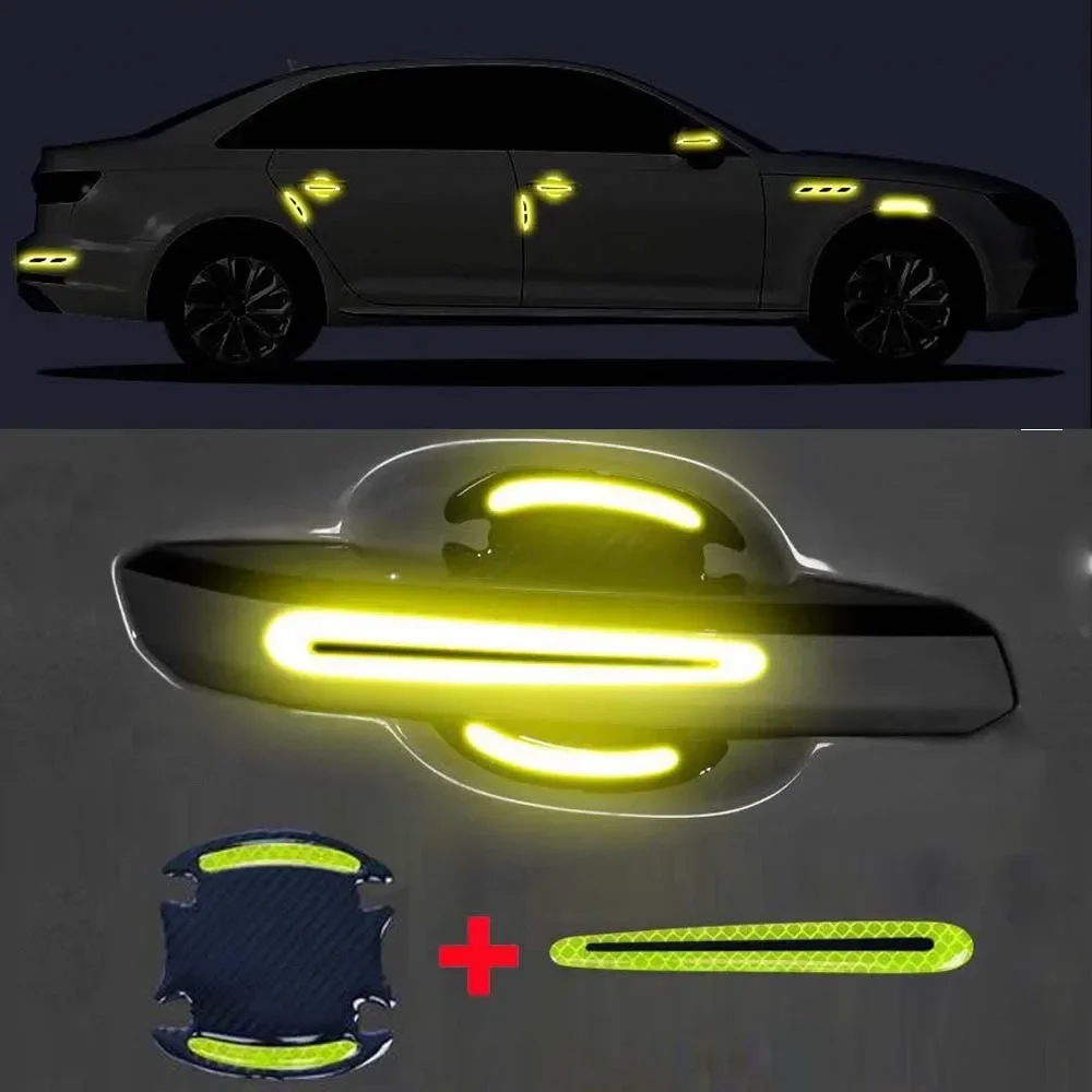 Carbon Fiber Car Door Handle Stickers Scratch Resistant