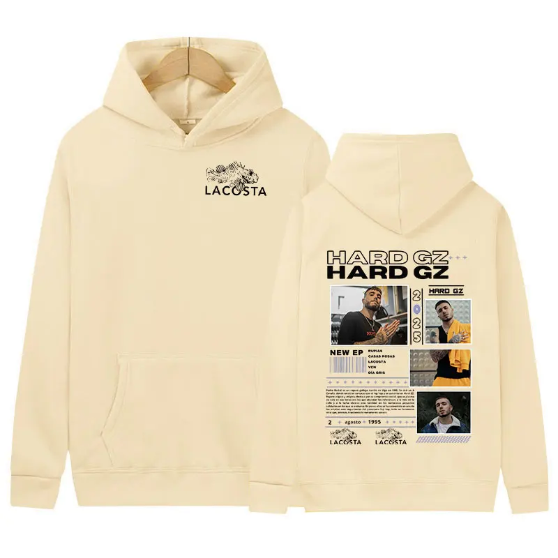 Rapper HARD GZ Tour 2025 Hoodie Men's Fleece Hip Hop Pullover Sweatshirt Unisex Retro Fashion Oversized Hoodies Loose Streetwear 5