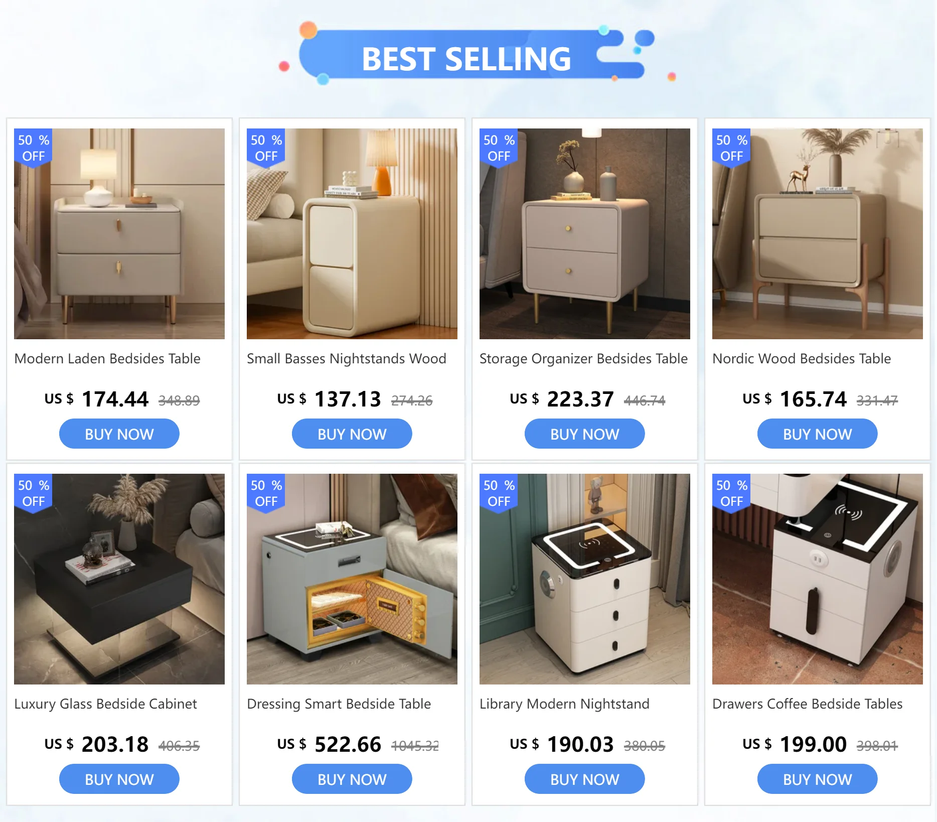 Description Picture 2 of itemWooden Furniture Bedside Tables Smart Mute Room Modern Luxury Laden Drawers Smart Basses Bedsides Table Szafka Nocna Furniture