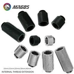 PC Water Cooling Accessories G1/4 Fitting,Extender 10mm 15mm 20mm 30mm 40mm M-F, Black/Silver
