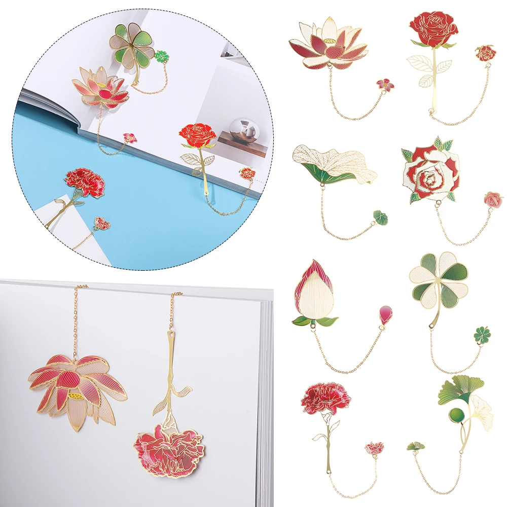 Chinese Style Metal Hollow Painted Bookmark Retro Color Tassel Book Markers School Office Supplies metal bookmark,bookmarks stationery supplies