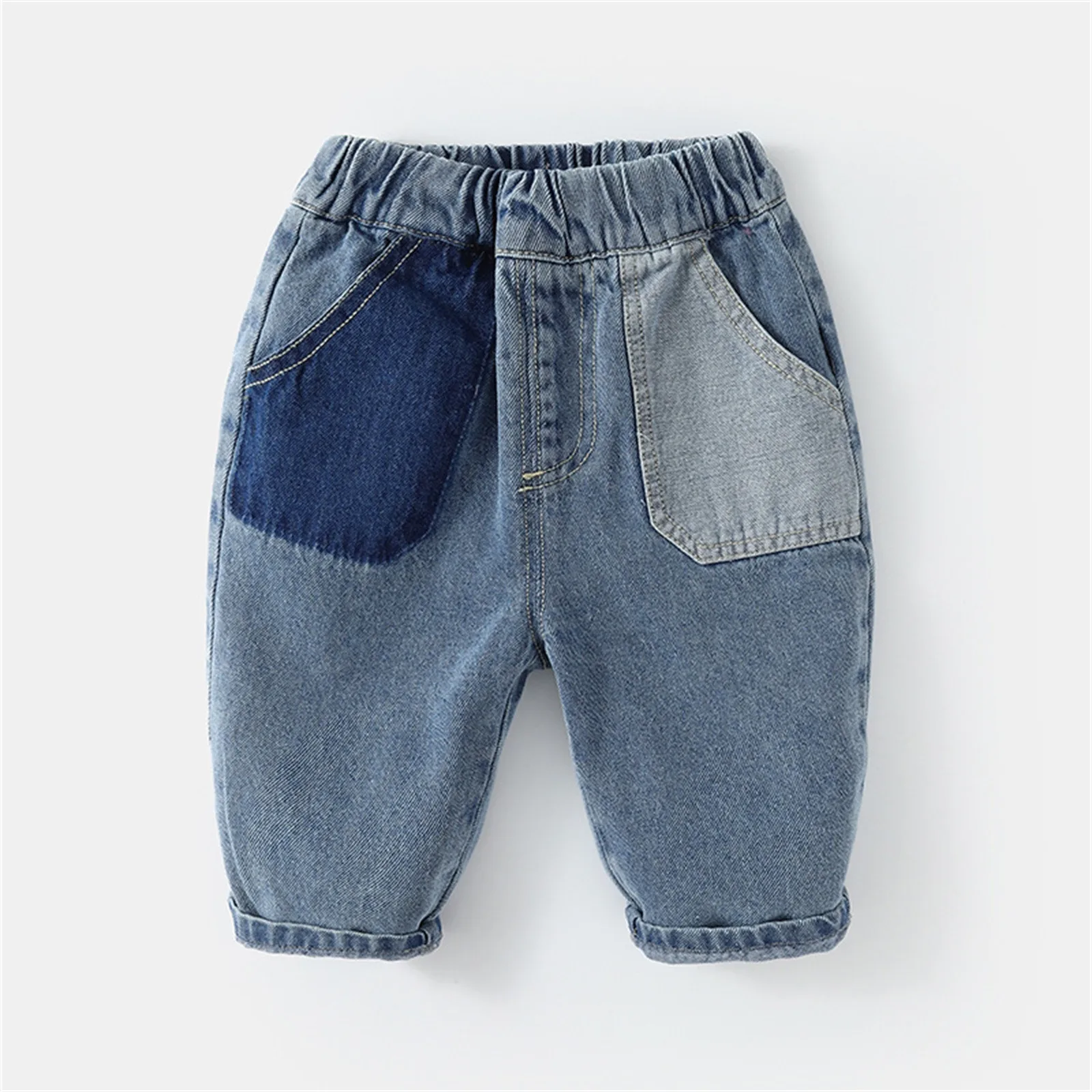 Kid Uniforms Boys Children Kids Toddler Infant Baby Boys Girls Patchwork Jeans Pants Trousers Outfits Baby Boy Holiday Pants