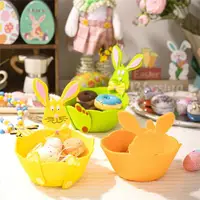 Creative Easter Display Bowls 16*7.5cm Lovely Rabbit Shaped Snacks Storage Tray for Festival Parties Tabletop Decoration 1