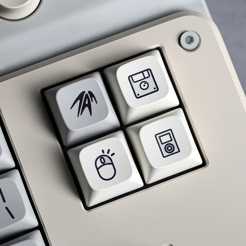 Echome-pbt Custom Keyboard Cap Grupo Vintage Cinza e Branco Keycap Xda Profile Acessórios Teclado Mecânico - Imagem 4