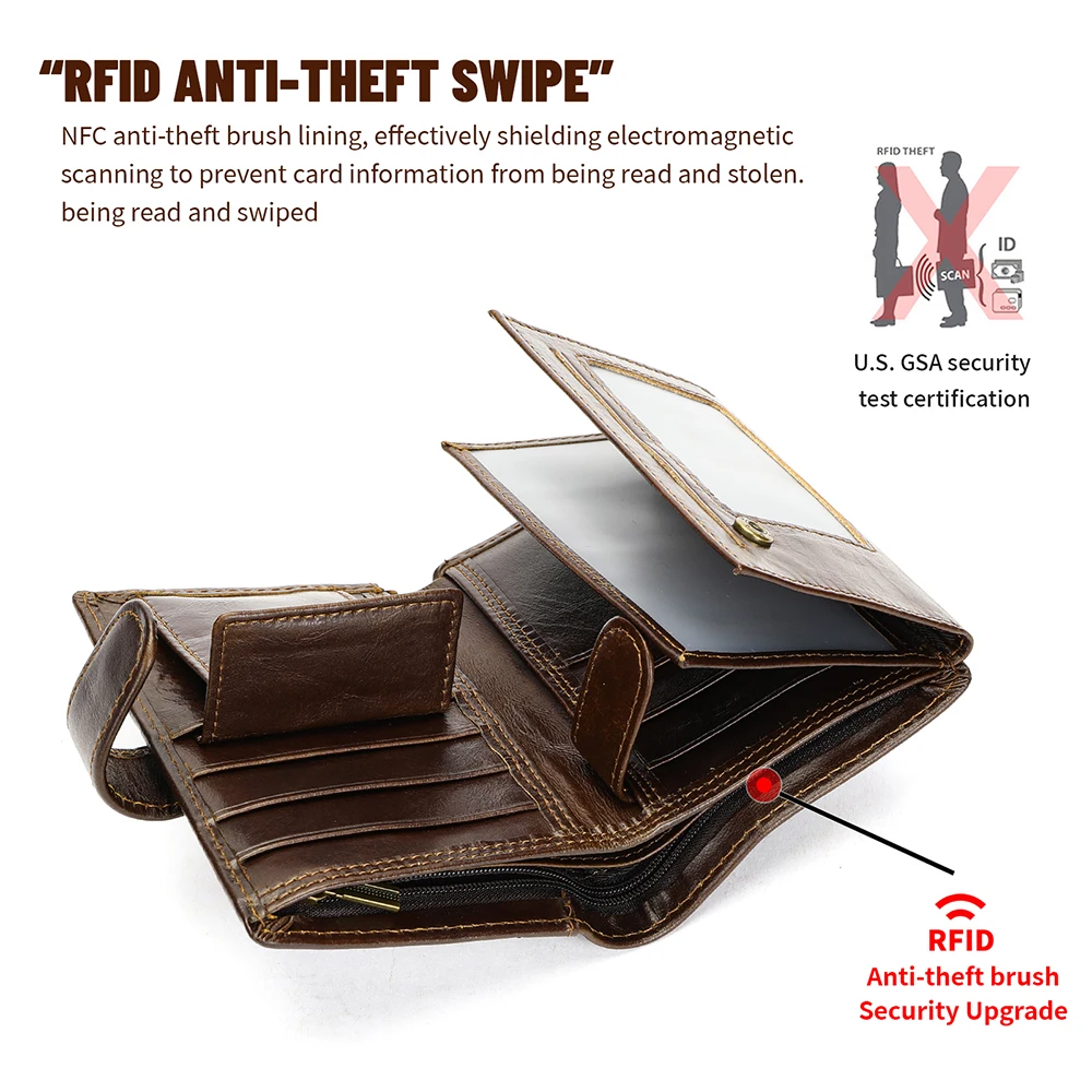 WESTAL Premium Leather Men's Multi-Functional Wallet