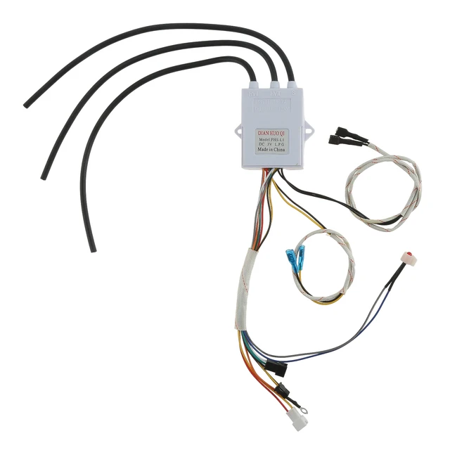 1Set Univerzális Dc 3V -Os Gáztűzhely Kettős Gyújtás 14 Huzal Hőmérséklet -Szabályozó Led -Es Kijelző Mágnesszelep Impulzusos Kemence Gyújtó