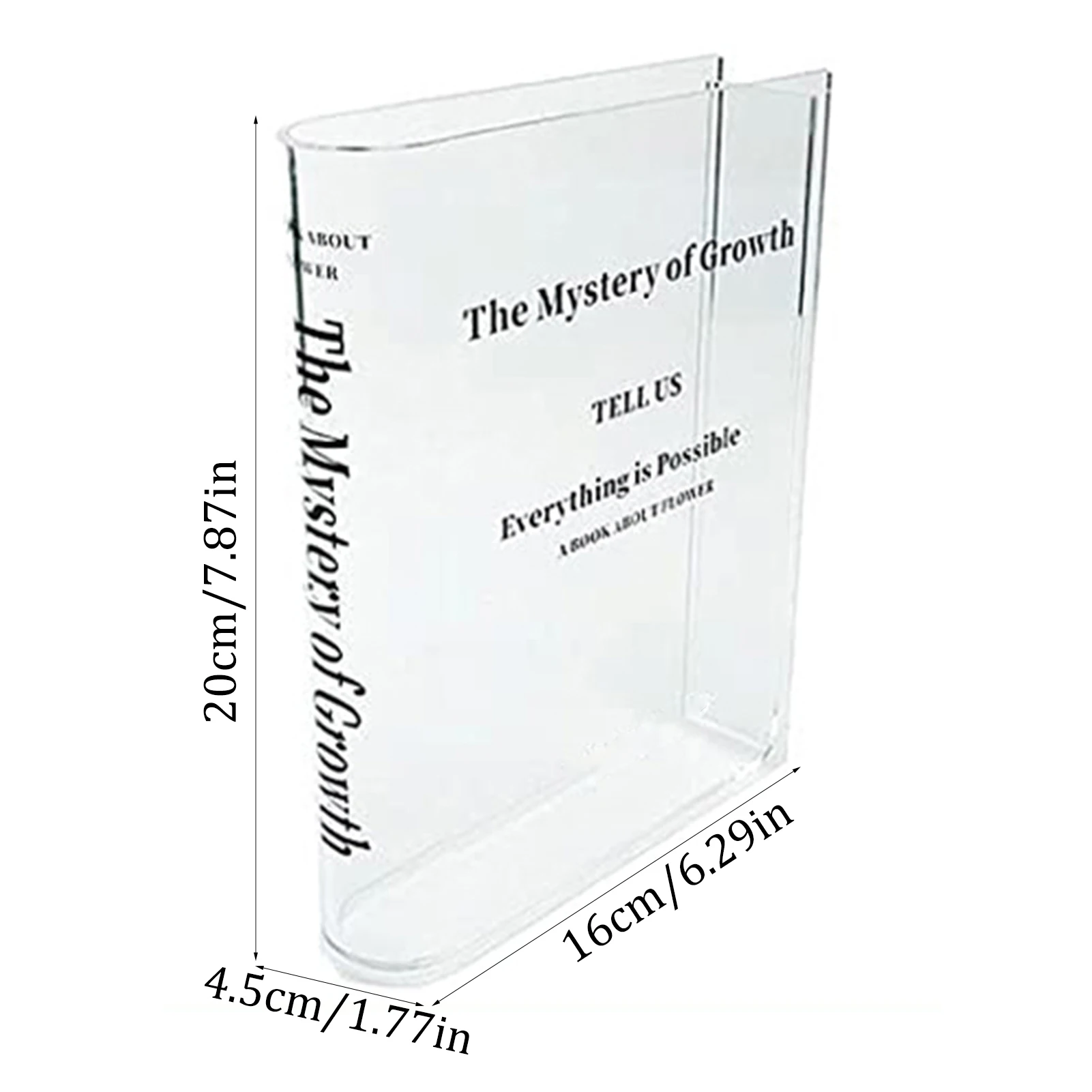 Clear Book Flower Vase Creative Acrylic Transparent Vase The Mystery Of Growth Book Vases Modern Decorative Vases Room Decor 6