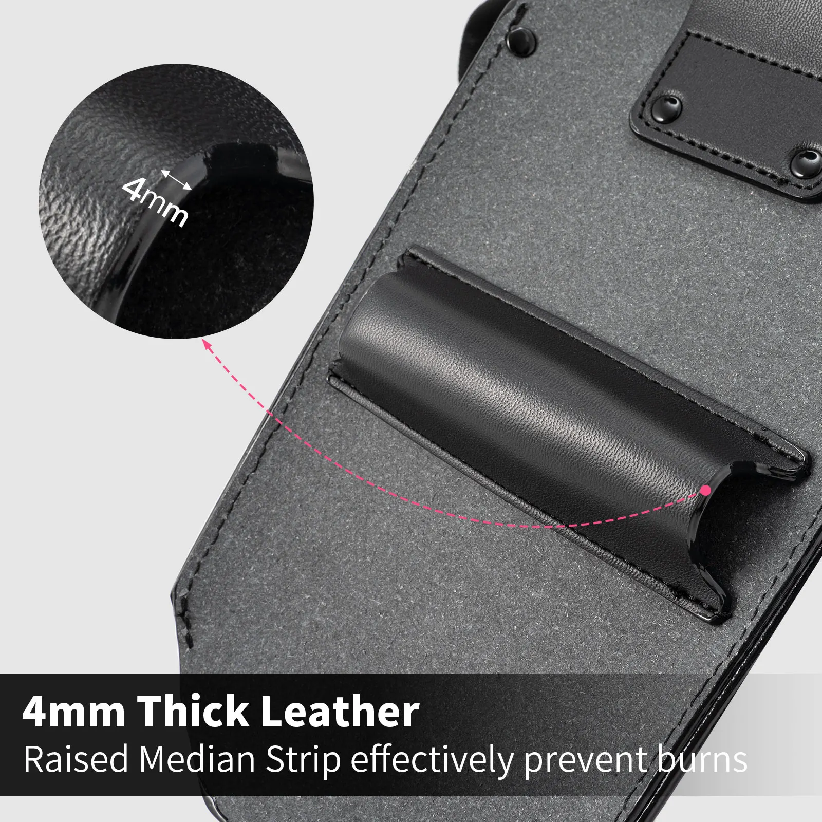 FOSHIO Car Vinyl Wrap Faux Leather Heat Gun Holder with Waist Belt Heat Resistant Waterproof Hot Air Gun Carrying Tool Bag Pouch