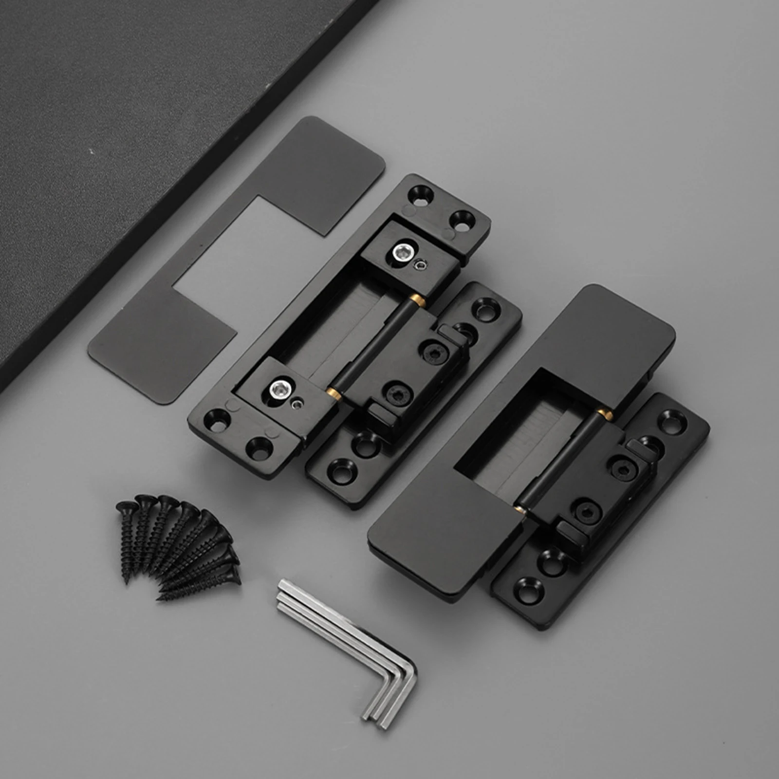 2Pcs Hidden Door Hinges Invisible Hinges Adjustable Thin Concealed Door Hinge Hardware for Secret Interior Living Room