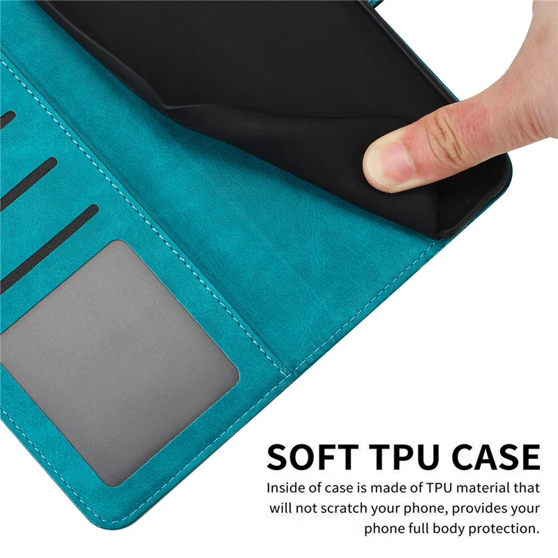 Leather Flip Case with Magnetic Wallet and Stand Function
