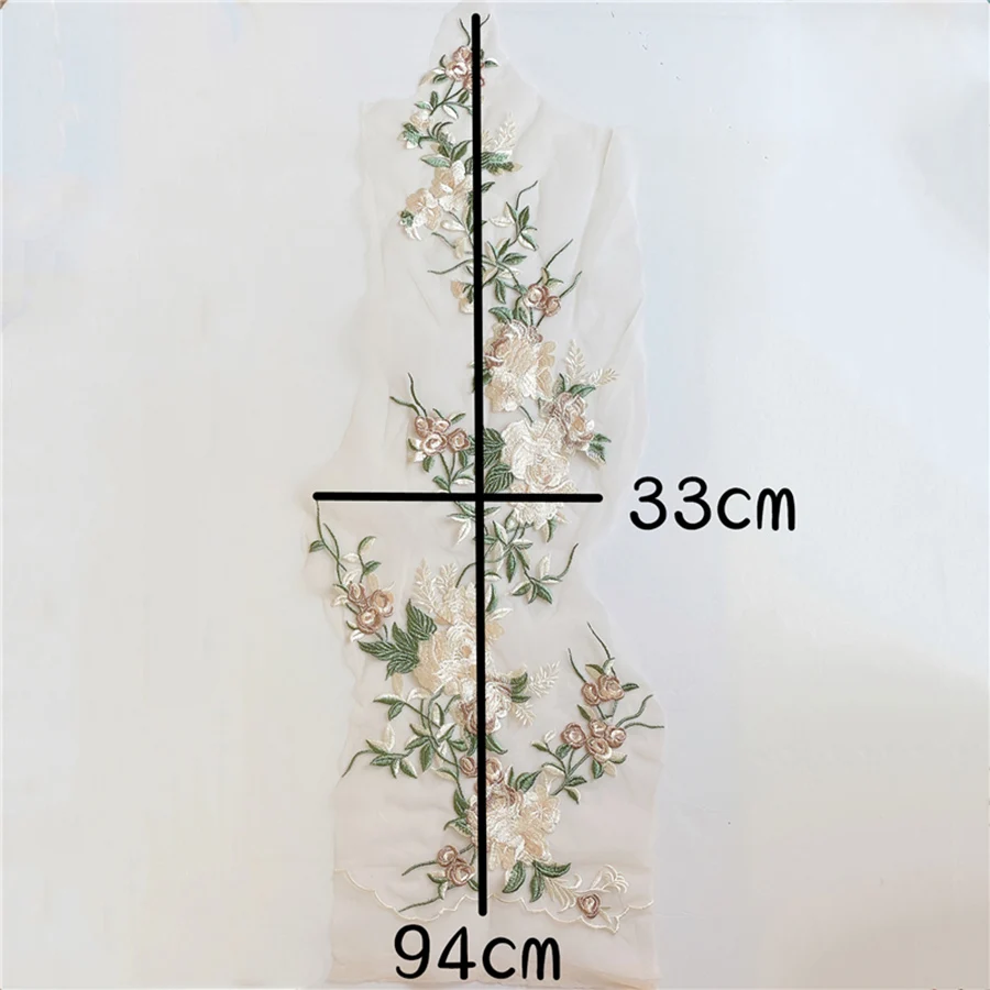 Floral Pink Embroidery Patch Applique