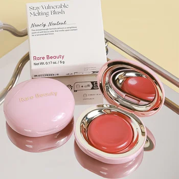 Rara bellezza malva rosa fard neutro in polvere trucco portatile fard liquido idratante smalto per labbra impermeabile a doppio uso grassoccio liscio