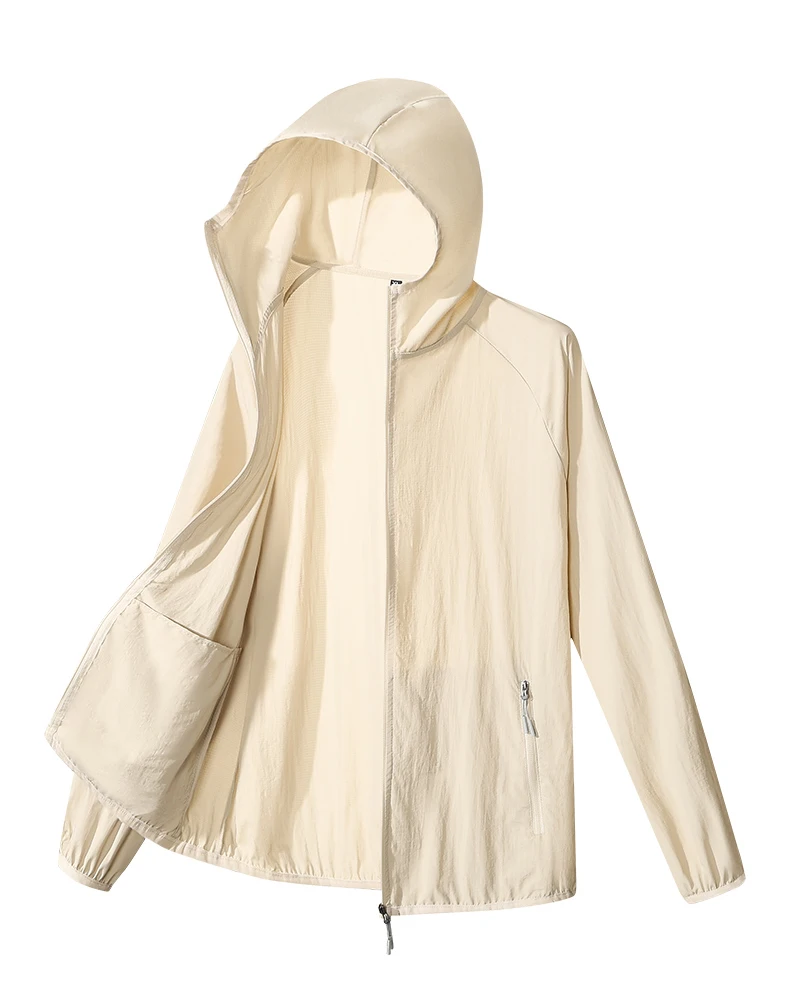 Neue Sommer-Camping-Wasserdichte Jacke für Männer und Frauen Sonnenschutzkleidung Eisseide mit Kapuze Schnelltrocknende Outdoor Anti-UV-Hautjacke – Detail 16
