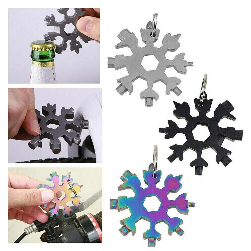 Screwdriver Wrench Popular 1 Multi-Tool Outdoor Convenient Snowflake Shape Small Practical Stainless Steel Multifunction