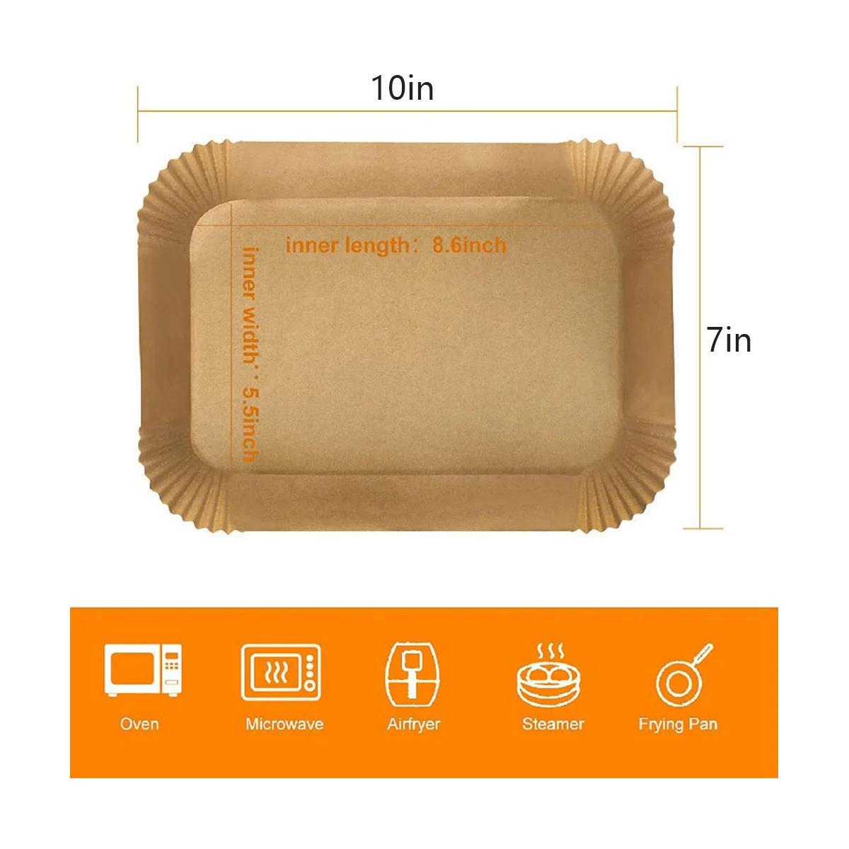 100PCS Air Fryer Liners Rectangle, Air Fryer Liners for Ninja DZ201 DZ401, Baking Paper for Ninja Foodi Dual