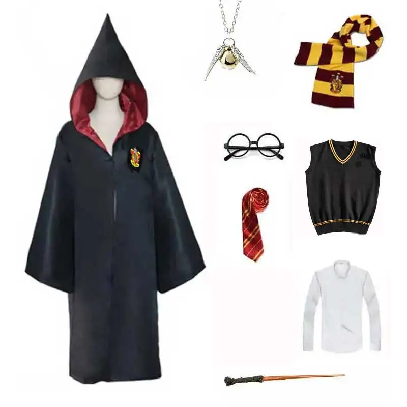 Disfraz de Halloween para niños y adultos, estilo Potter de la Escuela de Magia de Ravenclaw, bata de Cosplay para niños y niñas, trinchera para fiesta