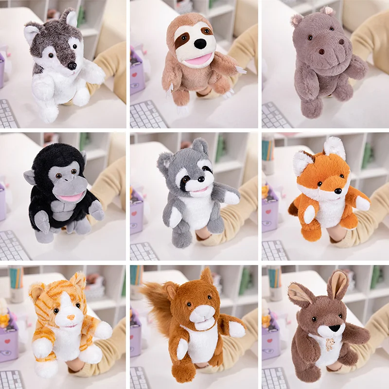 Animales de peluche de juguete, marioneta de mano para dedo, muñecas Kawaii, juguetes educativos para bebés, aprendizaje