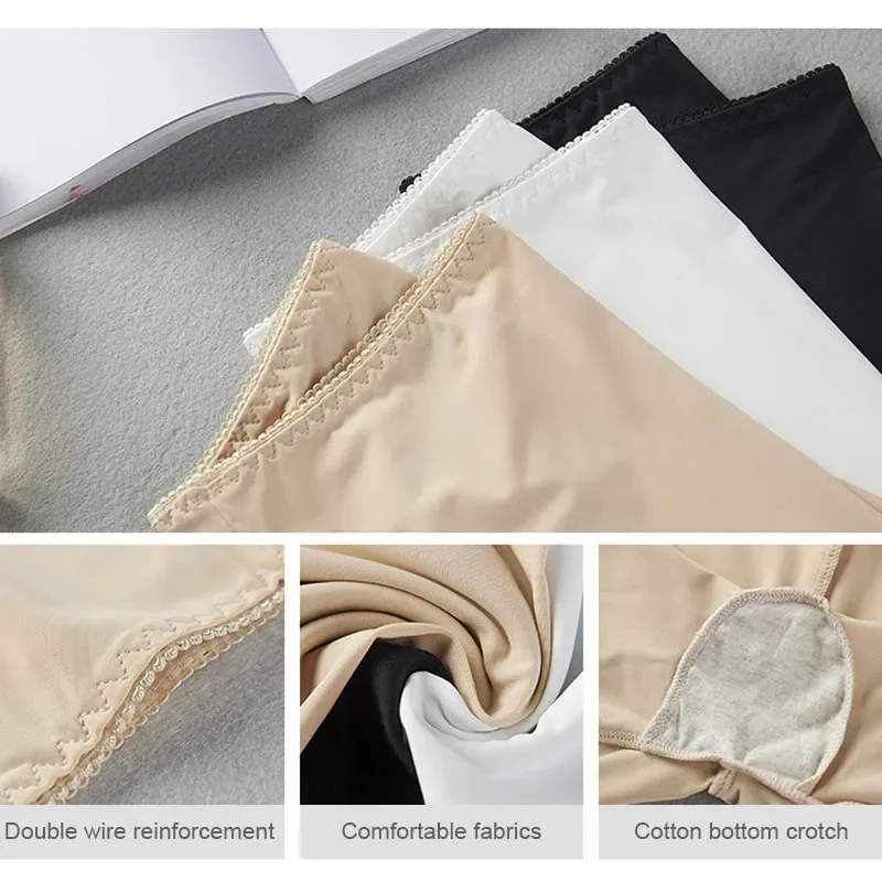 Women Shorts Underwear Ice Silk Safety Panties Elastic Comfortable Solid Color Thin Seamless Anti-Exposed Breathable Boyshort Summer
