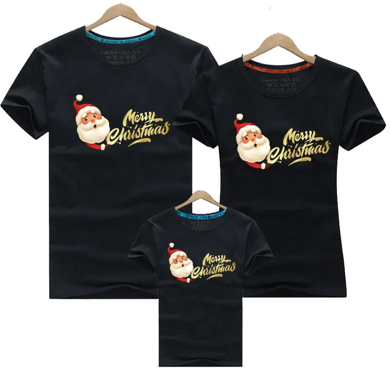 Merry Christmas Family Matching Tshirt New Year Mommy Daddy Daughter Son Funny Matching T-shirt Clothes Mom Dad Kid Baby Outfits