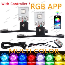 RGB Devil Eye Demon Lights - 12V Daytime Running Lights for Projector Lens Headlights and Fog Lights (RGB APP W CONTROLLER)