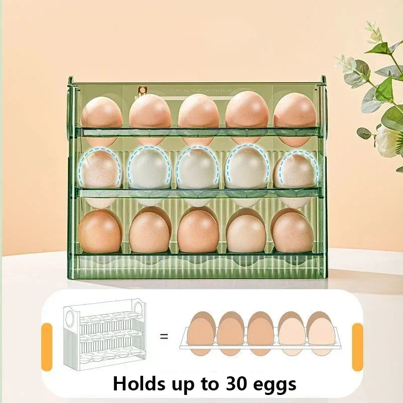 Useful Eggs Rack Holder Storage Box Eggs Basket Container Organizer Refrigerator Eggs Dispenser Kitchen Organizer Food Container