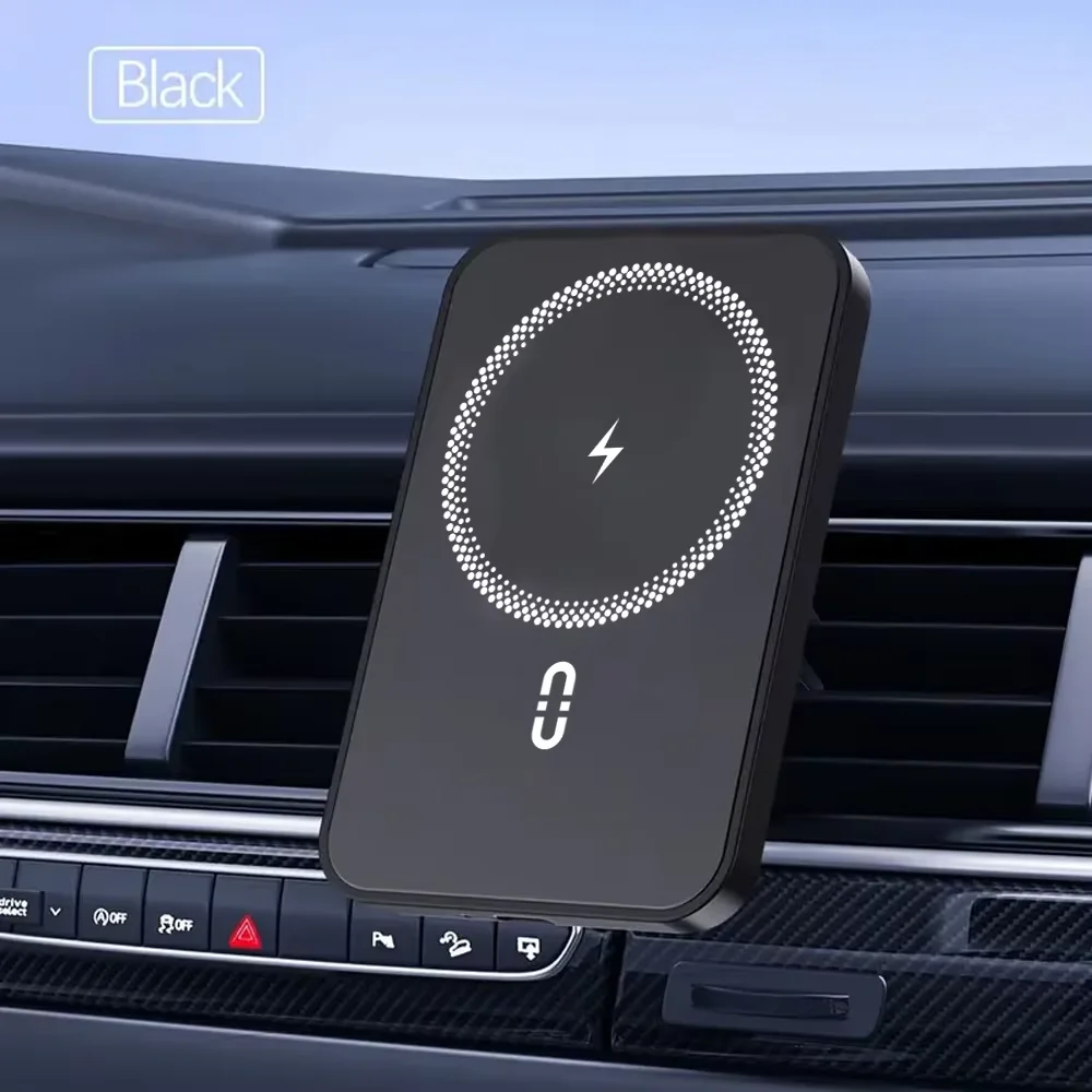 15W Magnetic Wireless Car Charger Air Vent Clip Phone Holder For Magsafe iPhone 17 16 15 14 13 12 Pro Max Fast Charging Stand