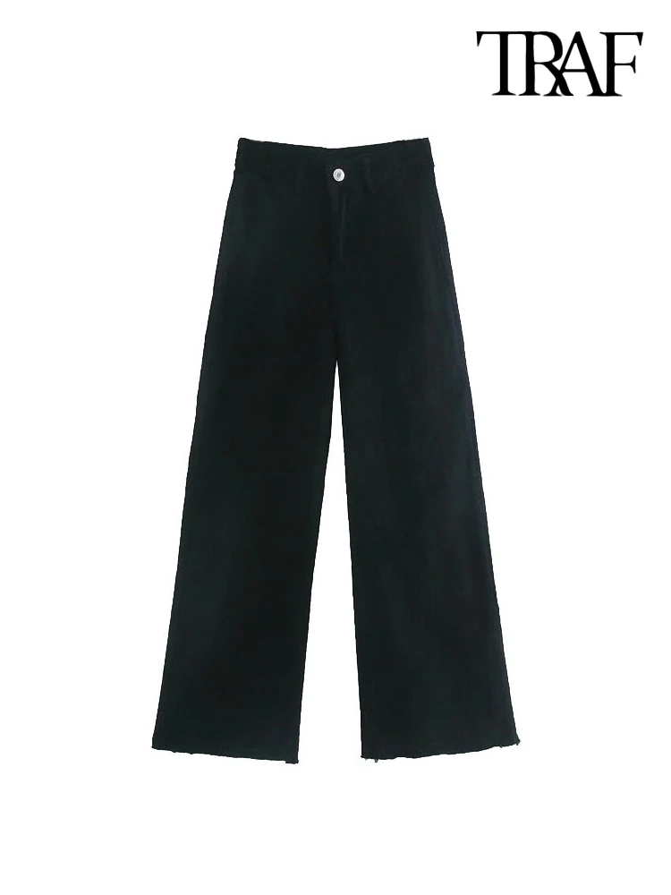 

Женские прямые джинсы с бахромой и карманами, на молнии