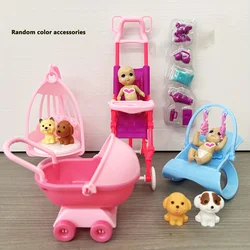 Deluxe Playhouse Doll and Pet Accessory Set with Rocking Chair and Mini Toy Collection (Little doll pet set)